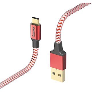 HAMA 201559 USB-kabel USB-A naar USB-C 1.5m Rood