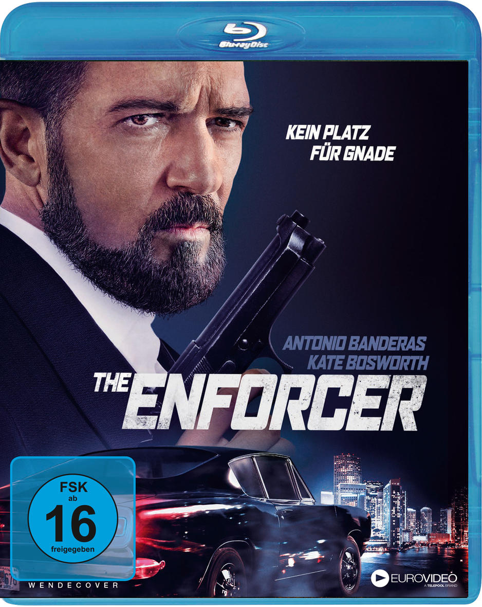 Blu-ray-Cover eines Films mit Antonio Banderas. Der Titel lautet 'The Enforcer'.