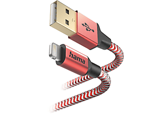 HAMA 201554 USB-kabel  USB-A naar Lightning 1.5m Rood