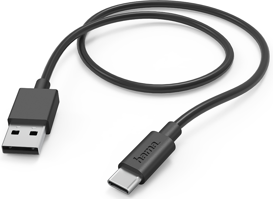 HAMA 201594 USB-kabel USB-A naar USB-C 1m Zwart afbeelding