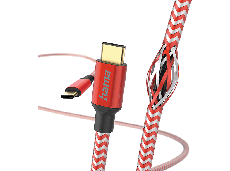 HAMA 201560 USB-kabel USB-C Naar USB-C 1.5m Rood Kopen? | MediaMarkt