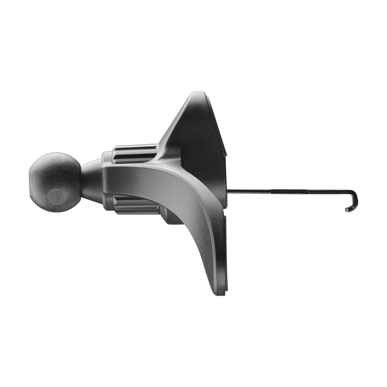 Metal car vent phone holder. Black, with a ball joint.