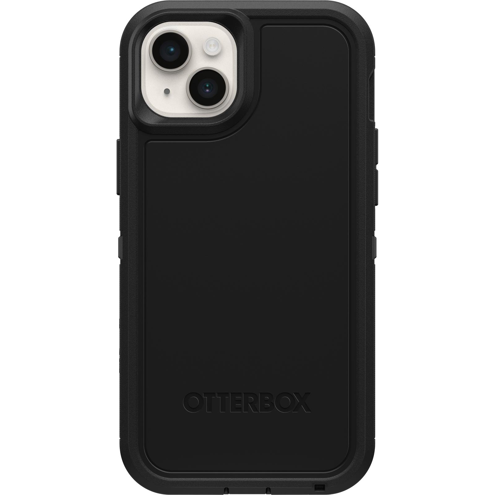 Schwarze Handyhülle mit dem Otterbox-Logo. Die Rückseite der Handyhülle ist sichtbar.