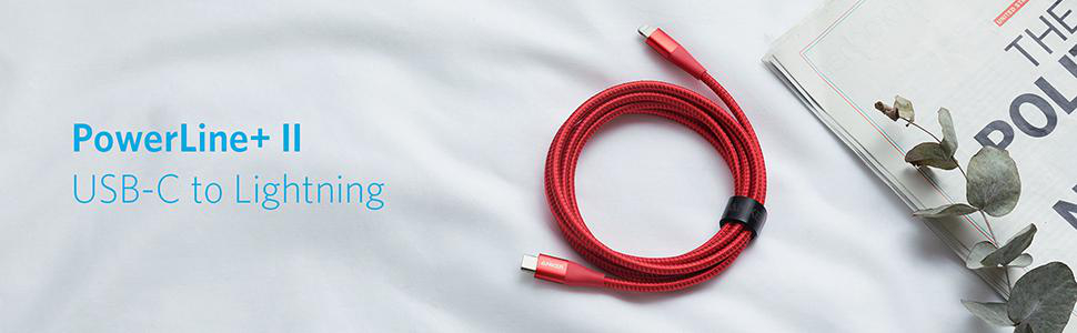 ANKER Powerline+ II, Kabel, 1,8 m, Rot