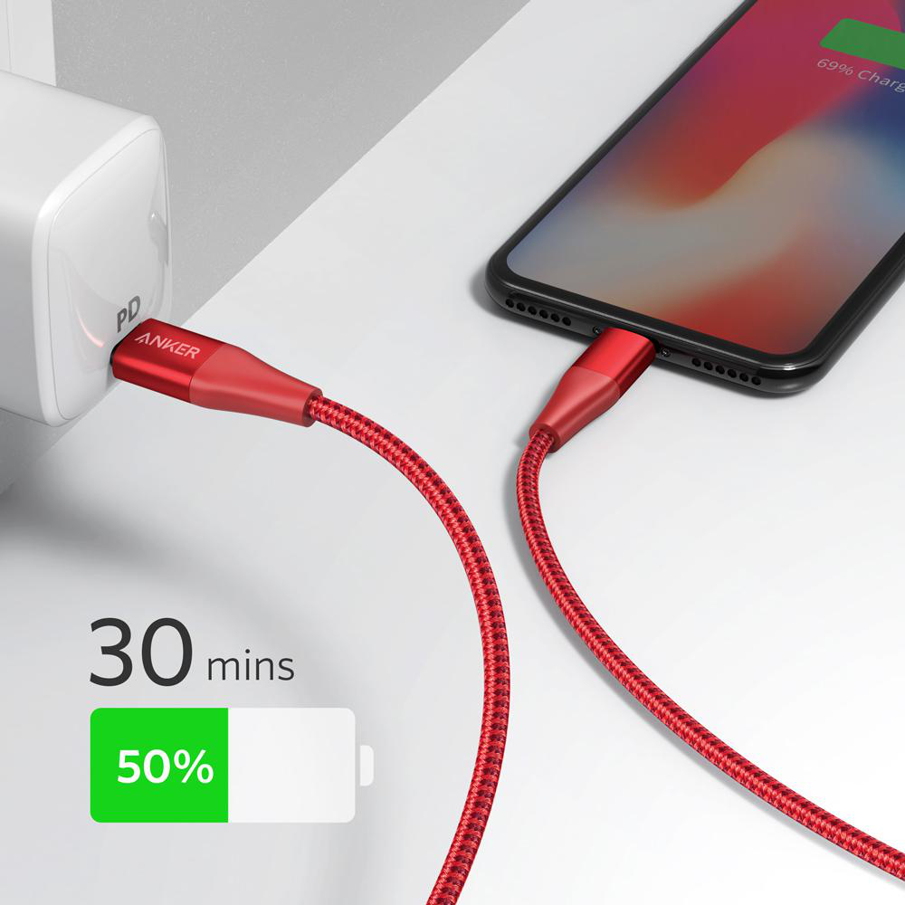 ANKER Powerline+ II, Kabel, 1,8 m, Rot