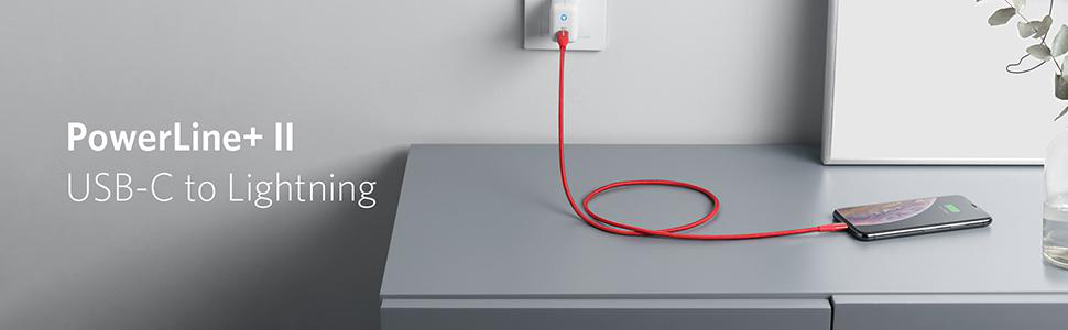 ANKER Powerline+ II, Kabel, 90 cm, Rot