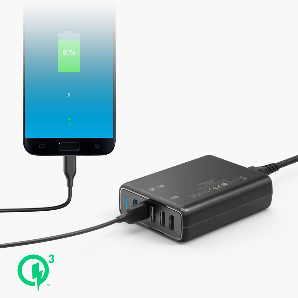 ANKER PowerPort Speed 5 Ladegerät Universal, 3.6 - 12 Volt 63 Watt, Schwarz