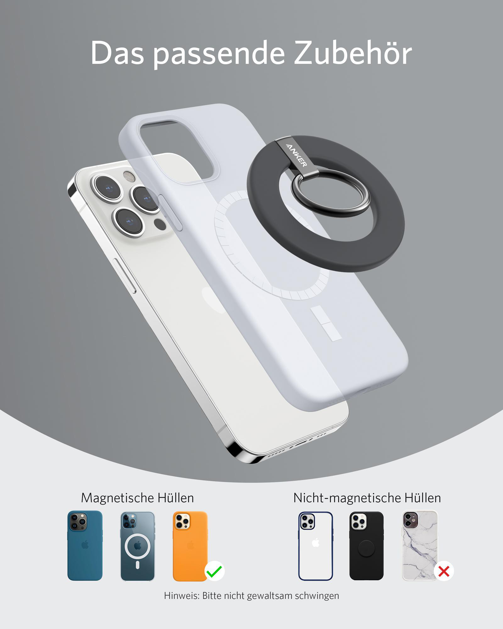 ANKER 610 MagGo Haltering/Ständer, Interstellar Gray