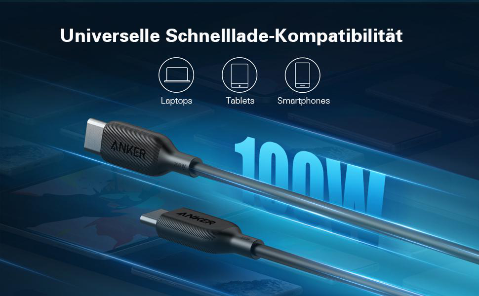 ANKER PowerLine III - USB Typ-C, Ladekabel, 1,83 m, Schwarz