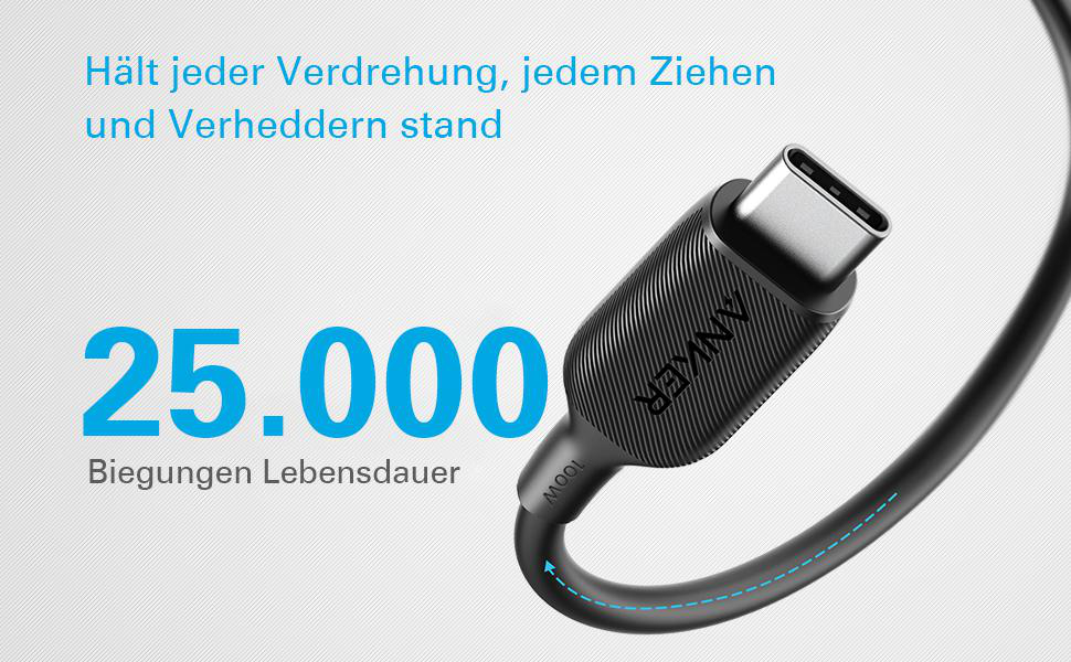 ANKER PowerLine III - USB Typ-C, Ladekabel, 1,83 m, Schwarz