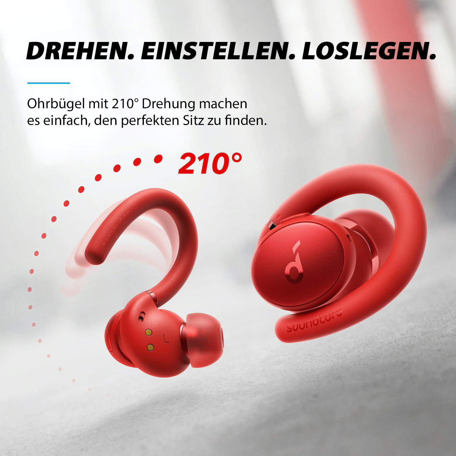 SOUNDCORE BY ANKER Soundcore Sport X10, In-ear Kopfhörer Bluetooth Rot