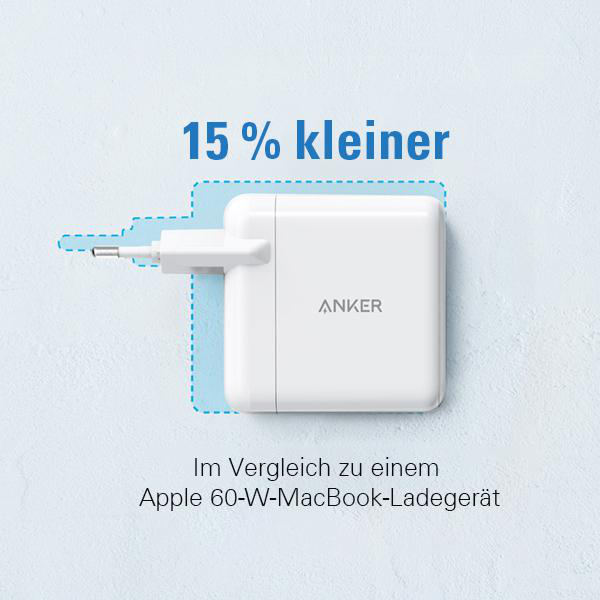 ANKER PowerPort Atom III Ladegerät Universal, 5 - 20 Volt 60 Watt, Weiß