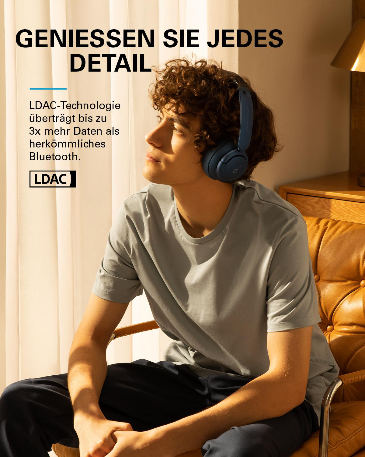 SOUNDCORE BY ANKER Soundcore Life Q35, Over-ear Kopfhörer Bluetooth Blau