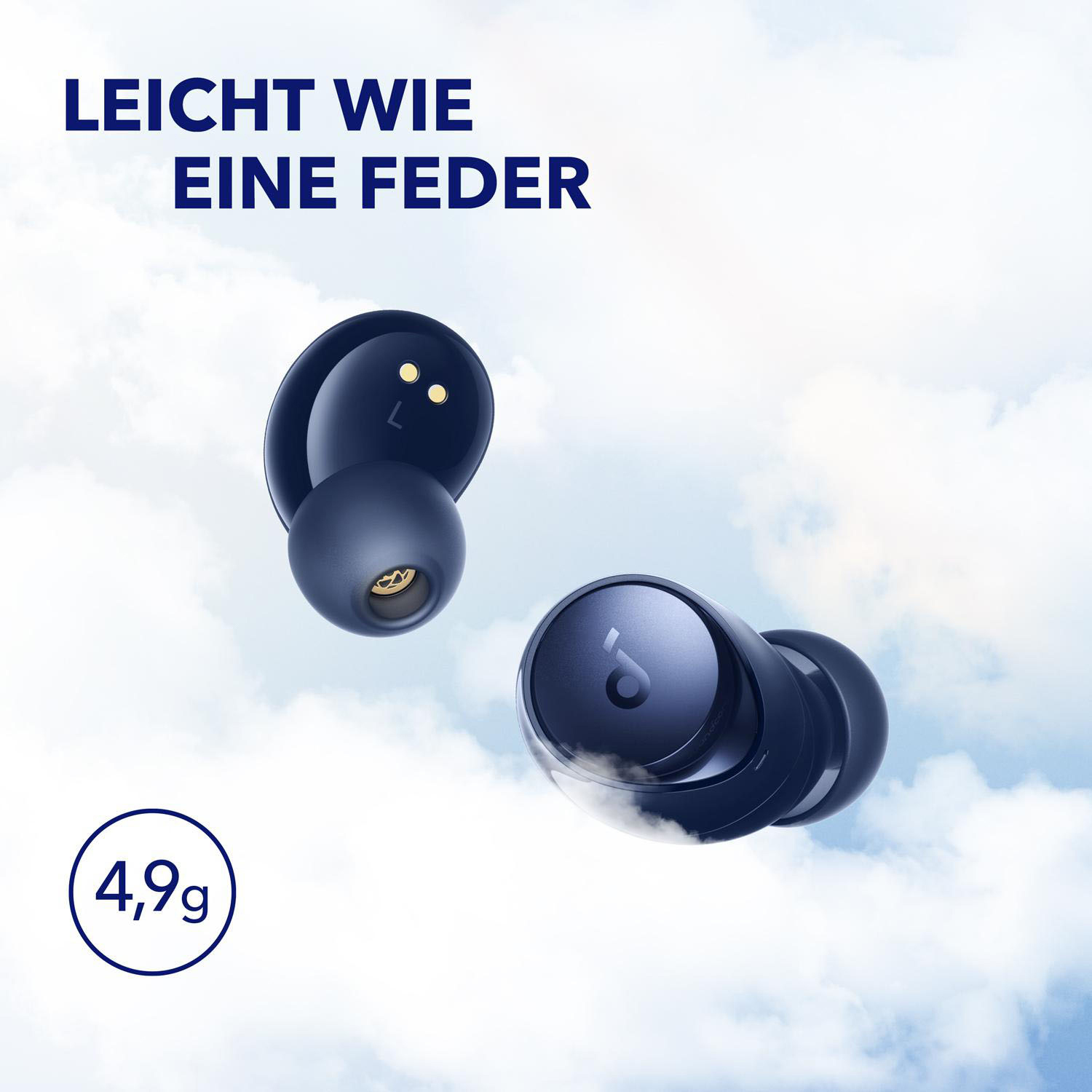 SOUNDCORE BY ANKER Soundcore Space A40 mit Mikrofon True Wireless, In-ear Kopfhörer Bluetooth Blue