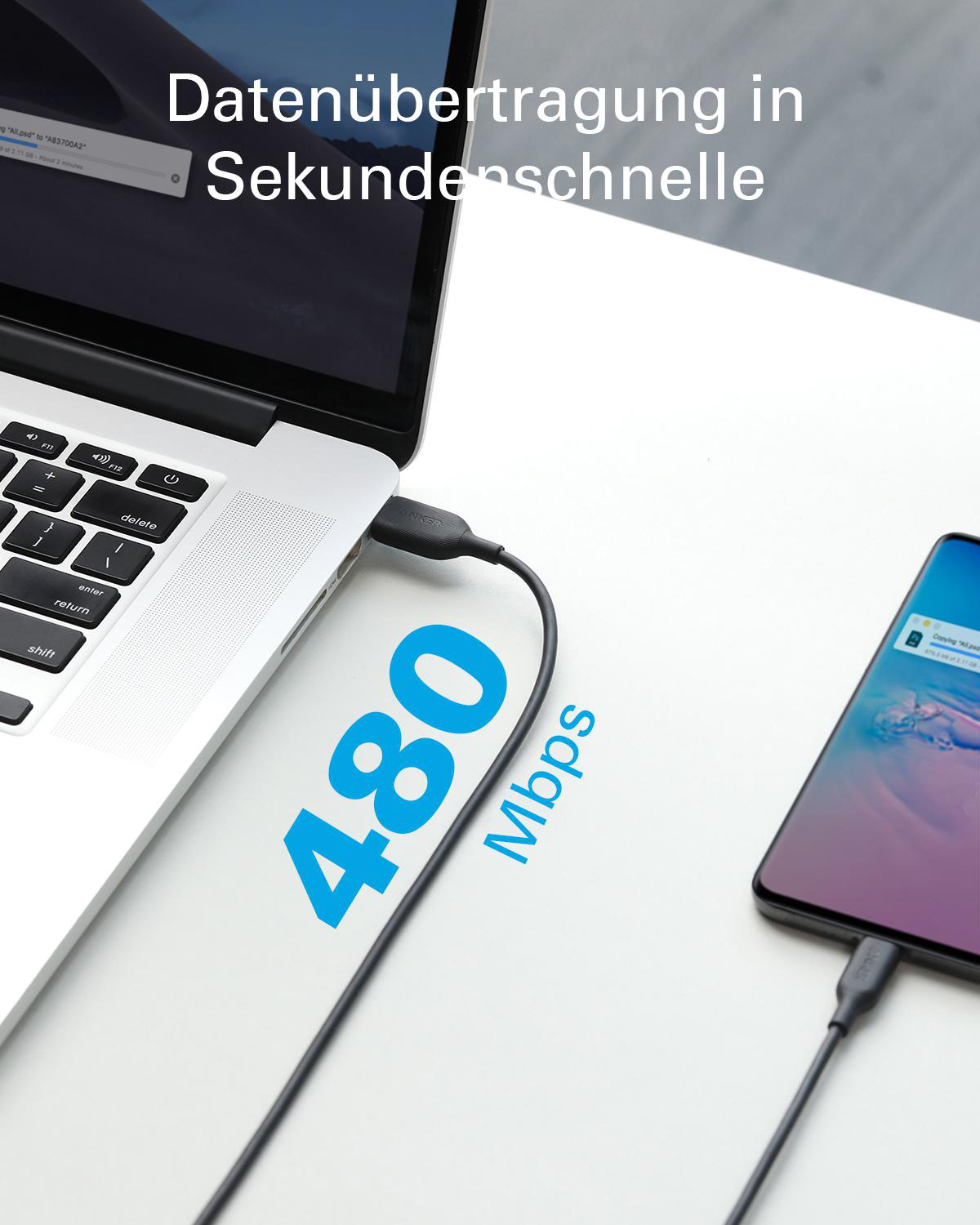 ANKER PowerLine III A8852, USB-C-Kabel, 0,9 m, Schwarz