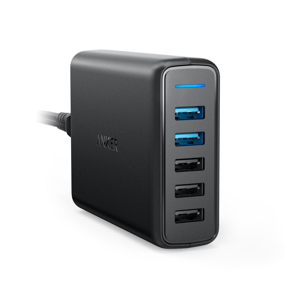 ANKER PowerPort Speed 5 Ladegerät Universal, 3.6 - 12 Volt 63 Watt, Schwarz