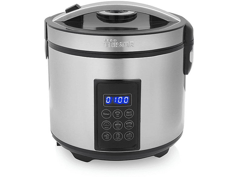TriStar RK-6138 Digitaler Reis- und Dampfgarer Reiskocher (900 Watt, 2,2 l, Edelstahl) — Foto 3 von 5