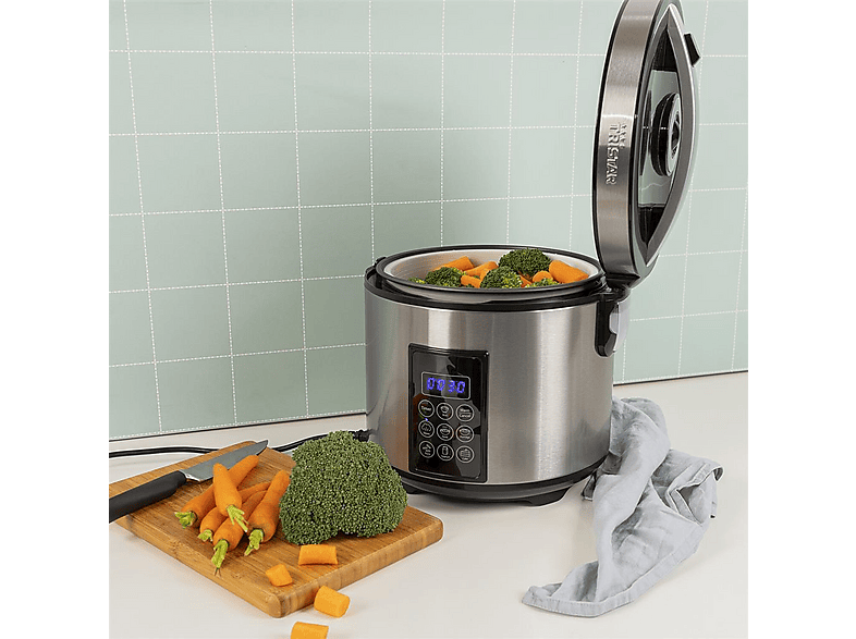 TriStar RK-6138 Digitaler Reis- und Dampfgarer Reiskocher (900 Watt, 2,2 l, Edelstahl) — Foto 4 von 5