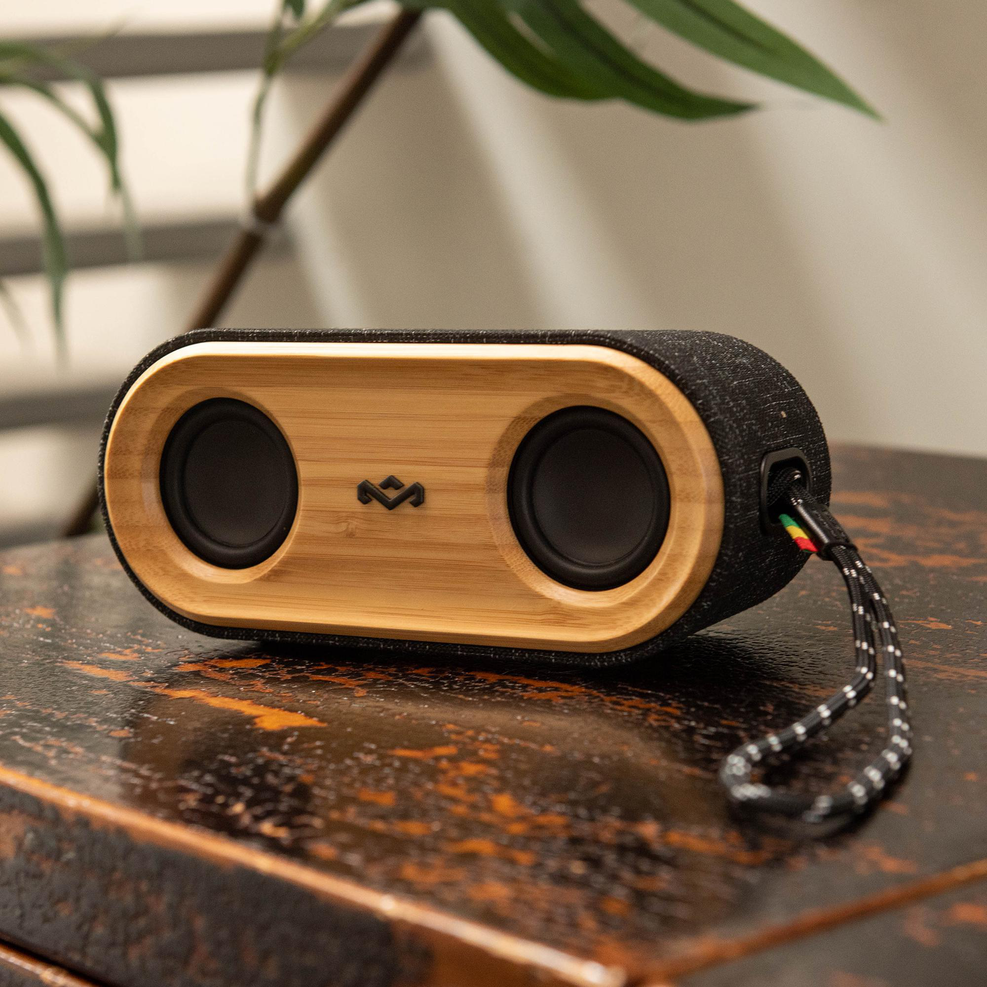 HOUSE OF MARLEY Get Together 2 Mini Bluetooth-Lautsprecher, Holz/Schwarz, Wasserfest