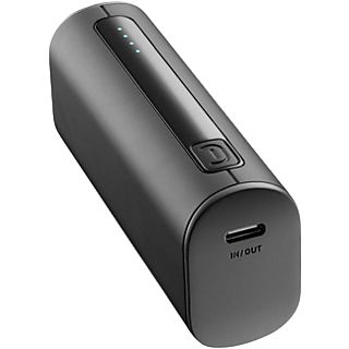 Powerbank - CellularLine PBNEWTANK5000K, 12 W, 5000 mAh, Universal, USB - C, Tamaño mini, Negro