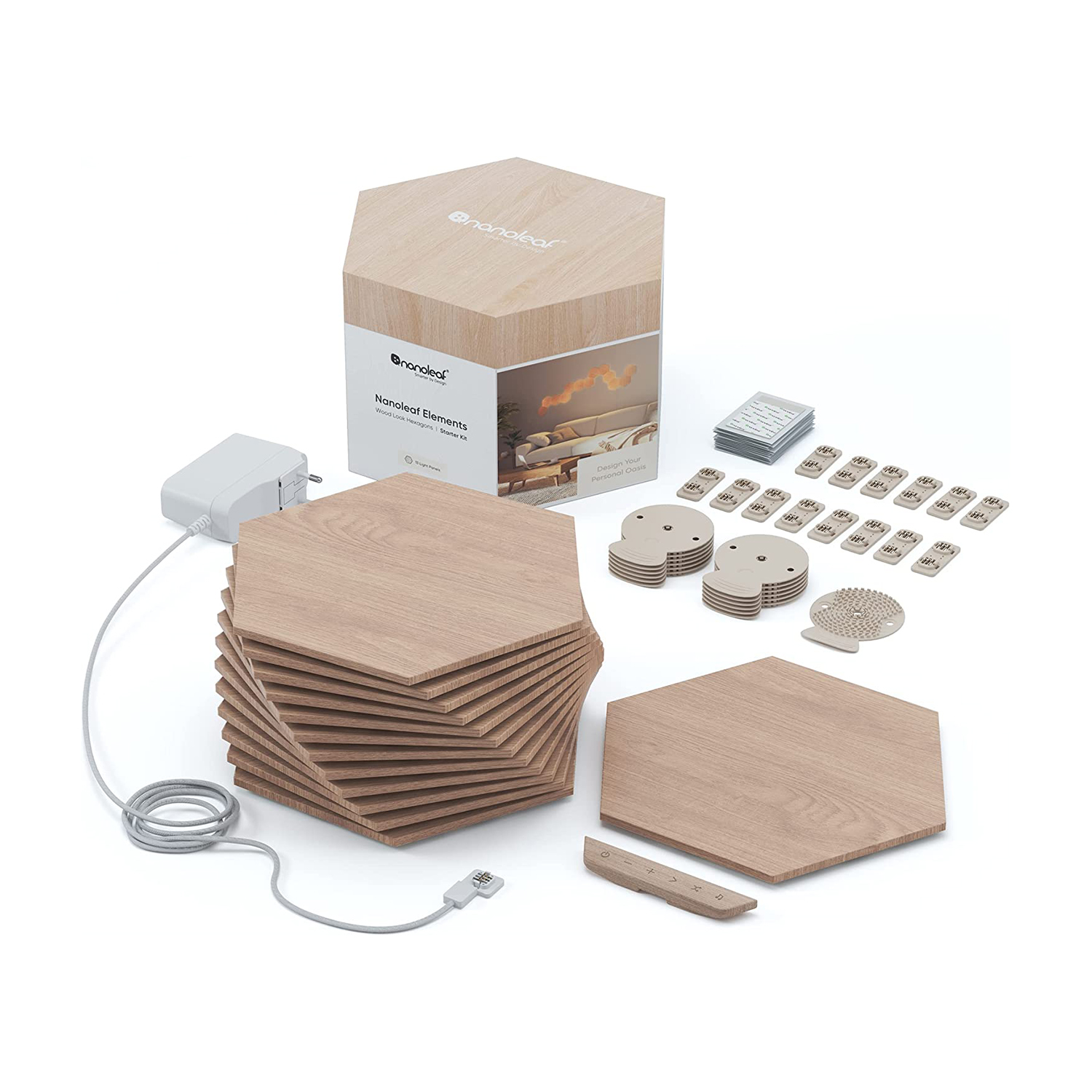 Pannelli Luminosi Nanoleaf Elements Wood 13 Light