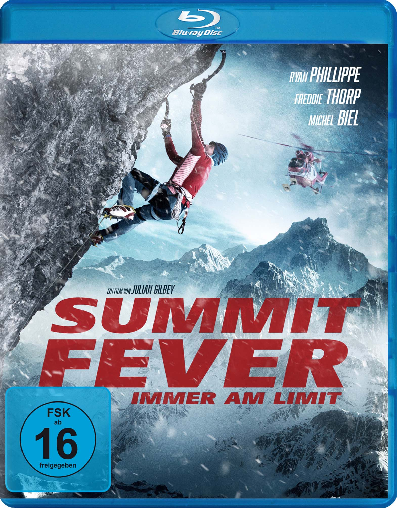 Filmcover von 'Summit Fever', ein Kletterer auf einem Berg.