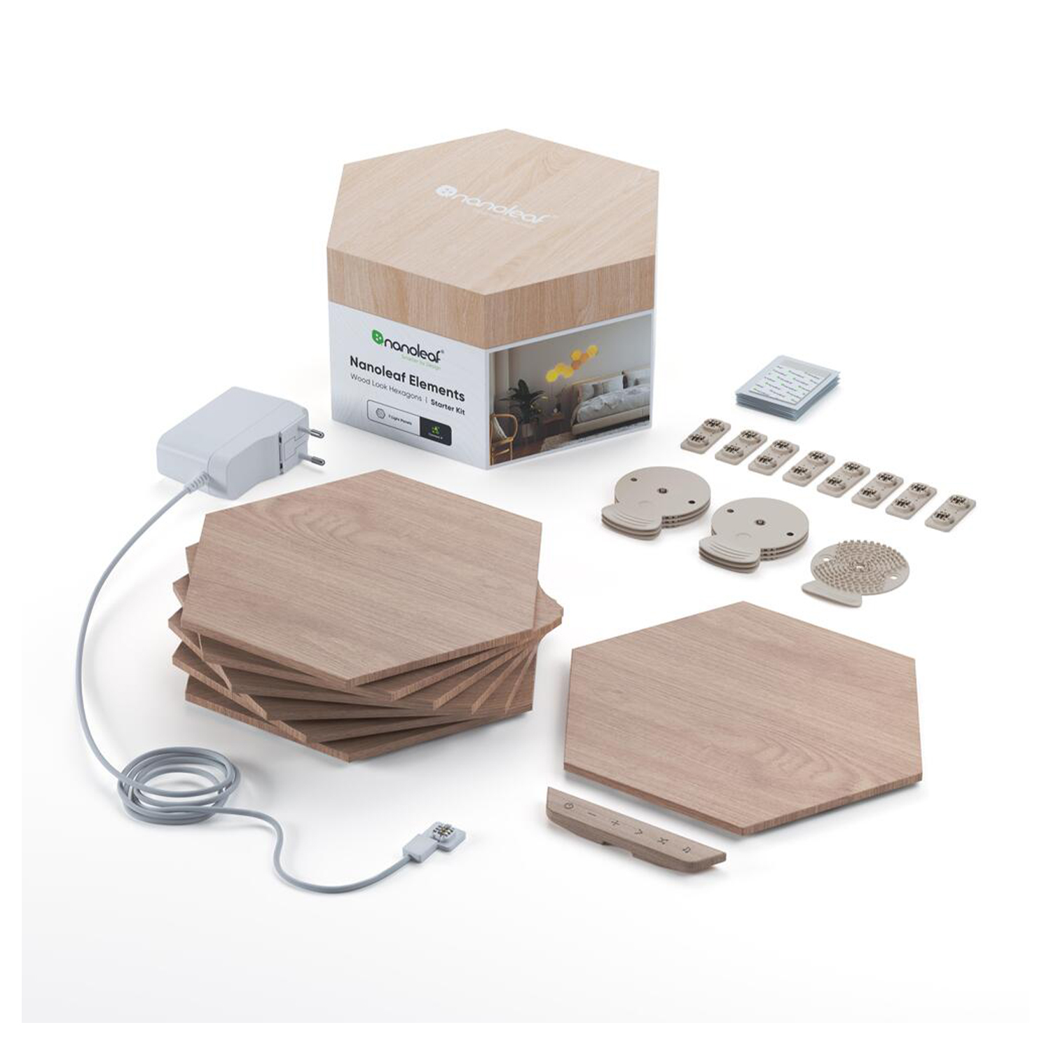 Pannelli Luminosi Nanoleaf Elements Wood 7 Light