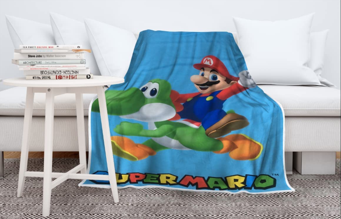 LYO Super Mario - Mario et Yoshi Sherpa - Couverture polaire (Multicolore)