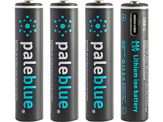 PALE BLUE AAA USB-C (4 pièces) - Batterie rechargeable (Noir)