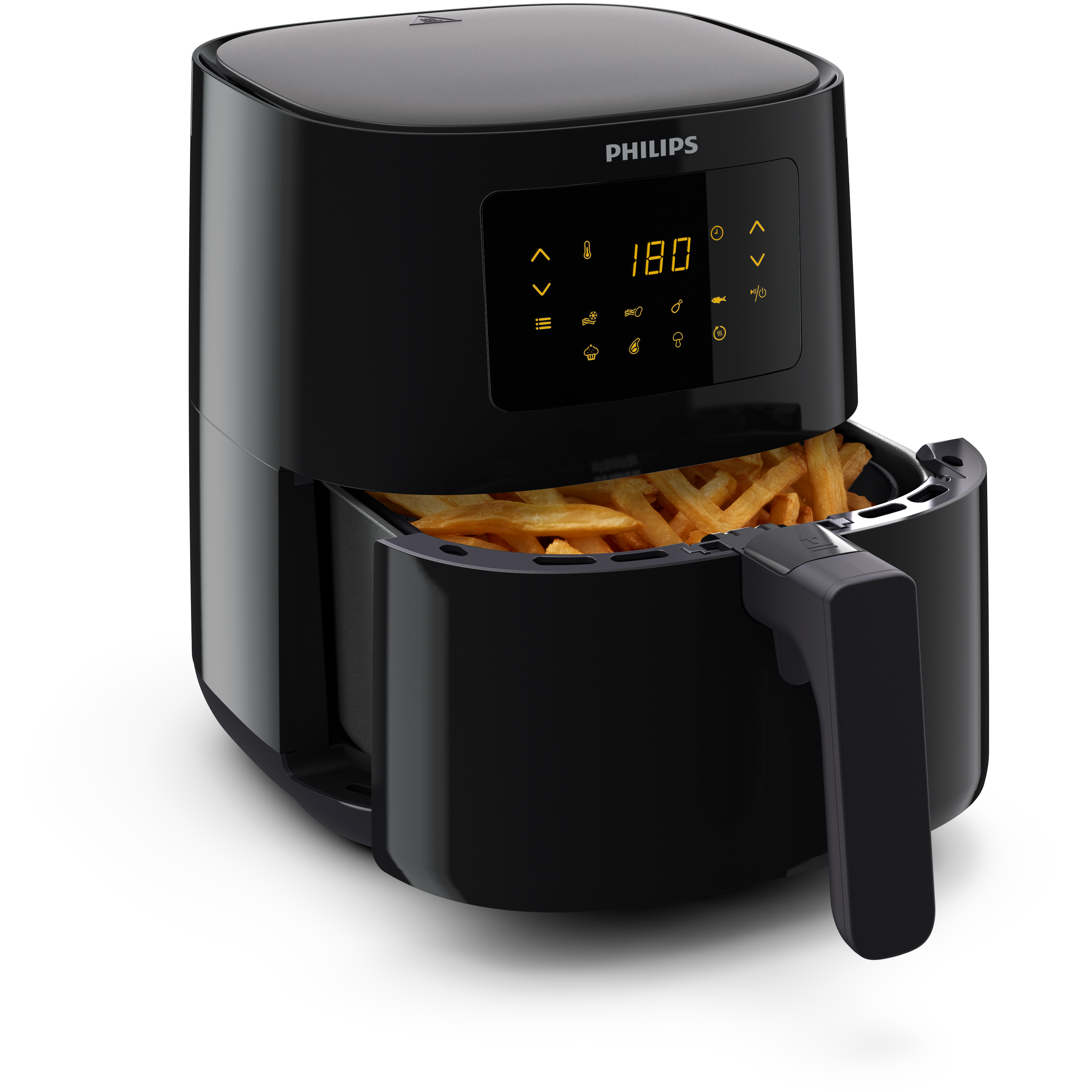 Freidora de aire - Philips HD9252/90 Airfryer, 4 raciones, Tecnología Rapid Air, App NutriU, Negro