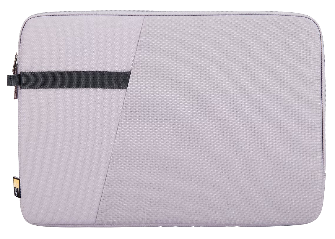 Világosszürke laptop tok fekete pánttal. A tok letisztult, minimalista dizájnnal rendelkezik.