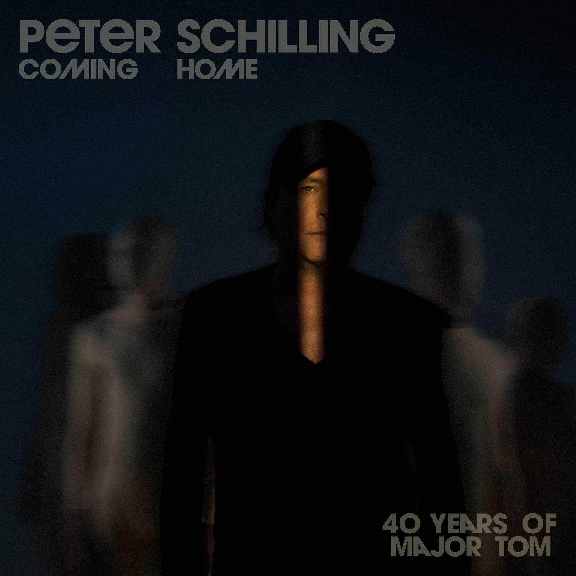 Albumcover mit Mann im Dunkeln, beleuchtet von einem vertikalen Lichtstrahl.