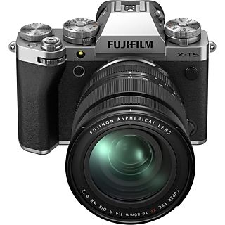 FUJIFILM X-T5 Systemkamera mit Objektiv XF 16-80 f4 R OIS WR Silber