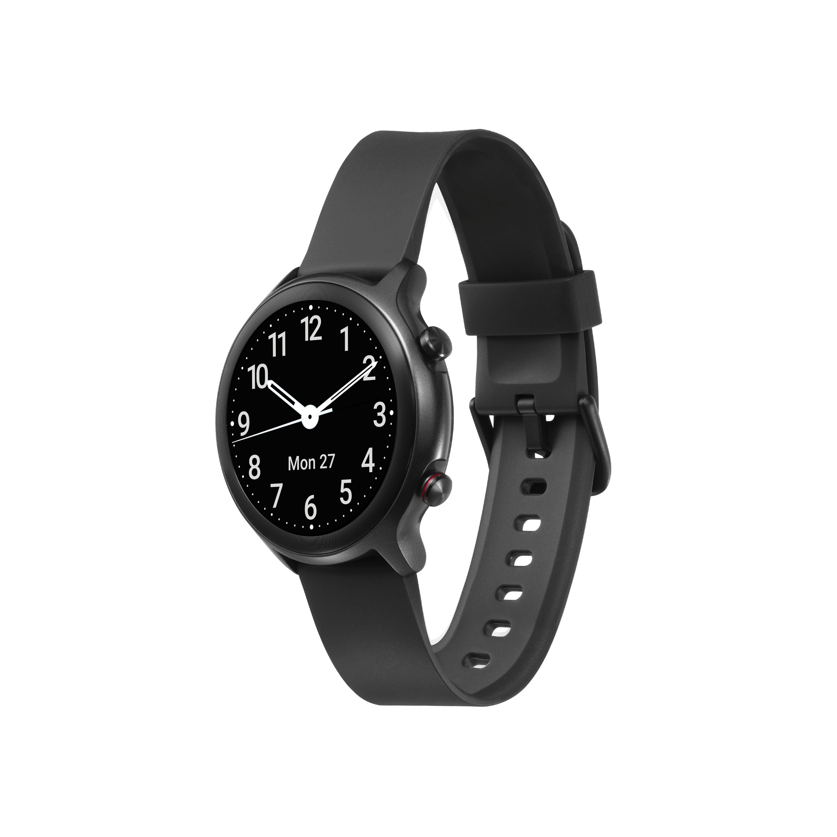 Schwarz Watch TPU/Silikon Smartwach k.A., Plastik Metallschnalle, Metall Schwarz / mit DORO