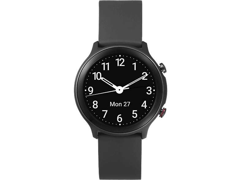 Metall / Smartwach TPU/Silikon k.A., Schwarz Plastik mit DORO Schwarz Watch Metallschnalle,