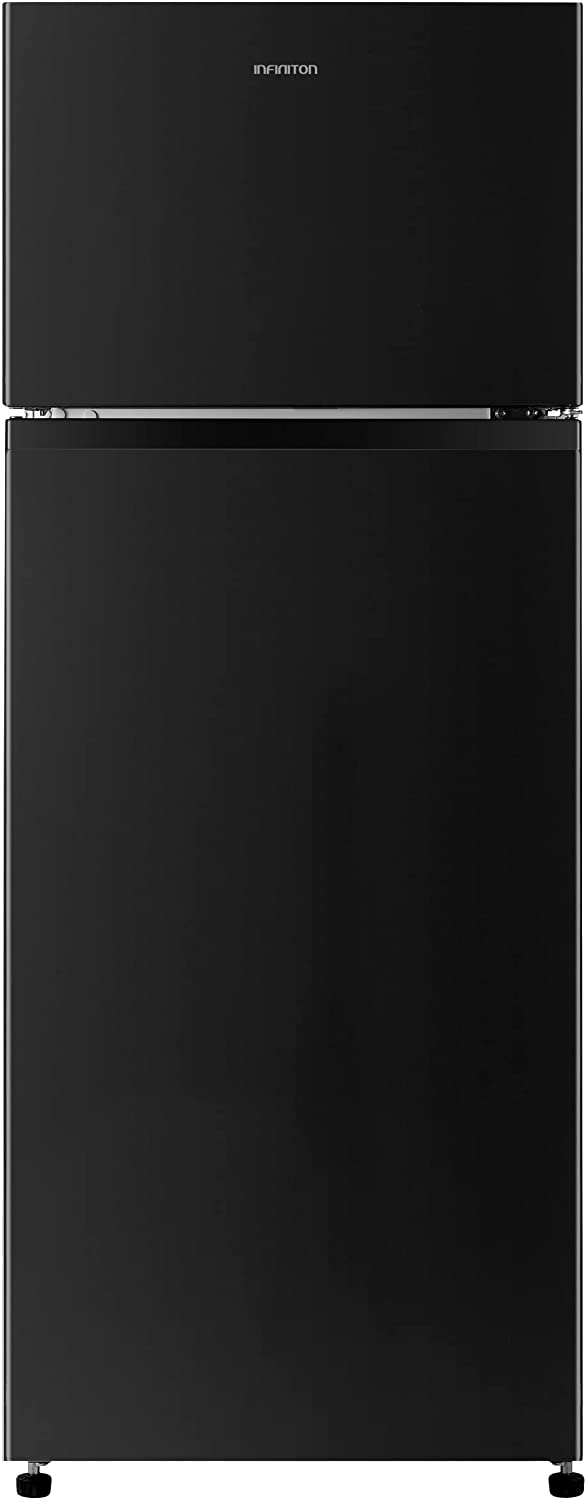 Frigorífico dos puertas - Infiniton FG-228N, Cíclico, 144 cm, 206 L, Inox Negro