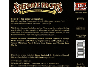 Holmes Sherlock - Folge 54-Tod eines Giftforschers  - (CD)