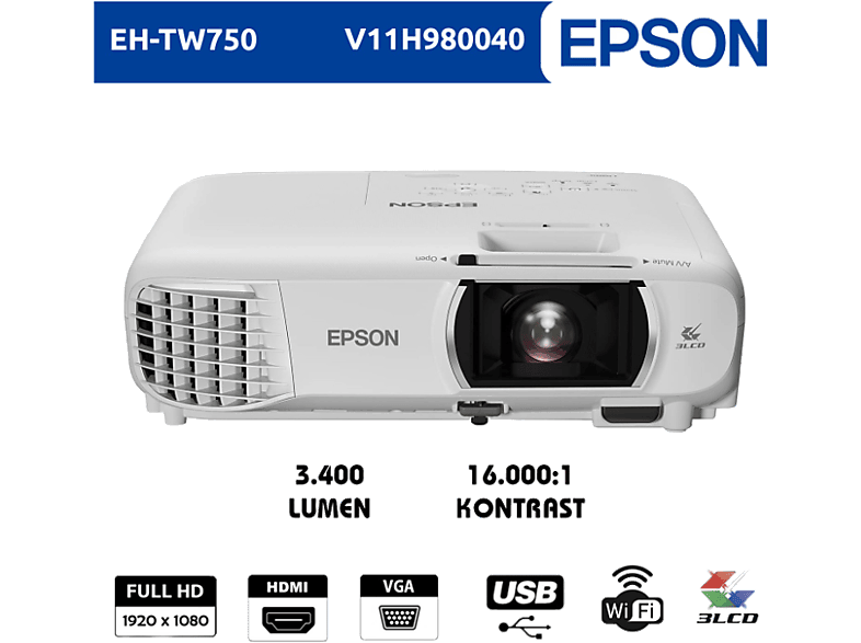 EPSON EH-TW750 3LCD Full HD 3400 Lümen Projeksiyon Cihazı Fiyat