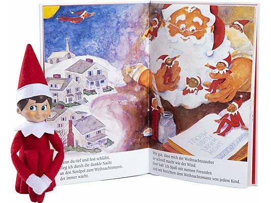 ELF ON THE SHELF The Elf on the Shelf : une tradition de Noël - garçon - Livre d'images avec figurine d'elfe (Multicolore)