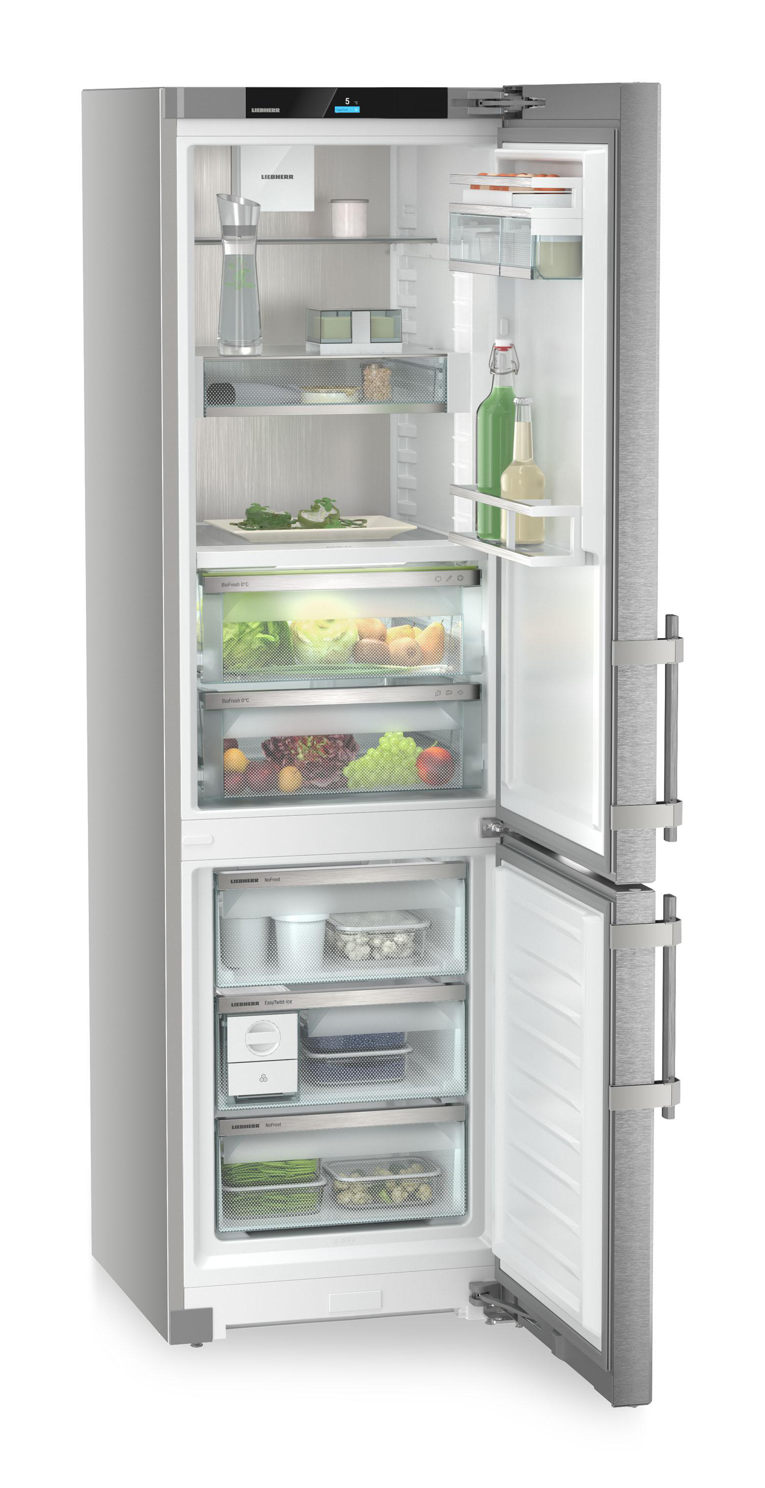 LIEBHERR CBNsda 5753-20 Prime Kühlgefrierkombination (A, 362 l, 2015 mm hoch, SmartSteel/Silver)