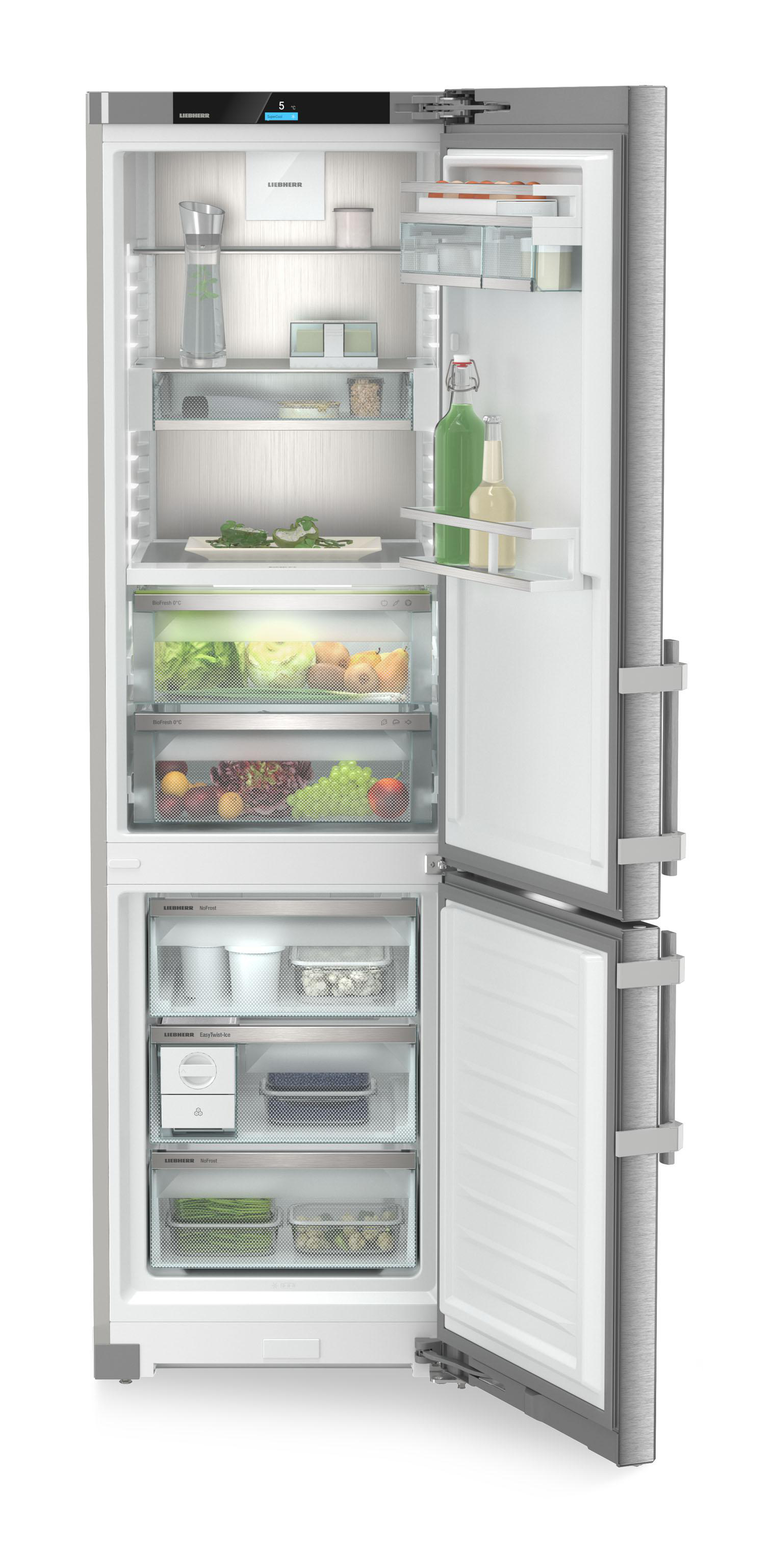 LIEBHERR CBNsda 5753-20 Prime Kühlgefrierkombination (A, 362 l, 2015 mm hoch, SmartSteel/Silver)
