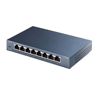 Switch - TP-Link TL-SG108, 8 puertos RJ-45, Gigabit Ethernet (10/100/1000), Negro