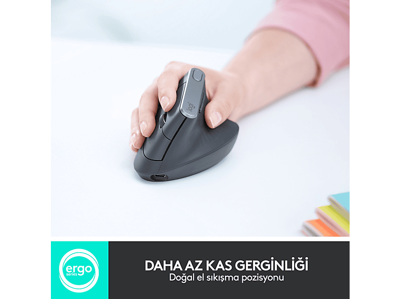 LOGITECH MX Vertical Gelişmiş Ergonomik Dikey Mouse - Siyah_2