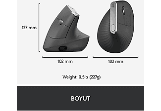 LOGITECH MX Vertical Gelişmiş Ergonomik Dikey Mouse - Siyah_6