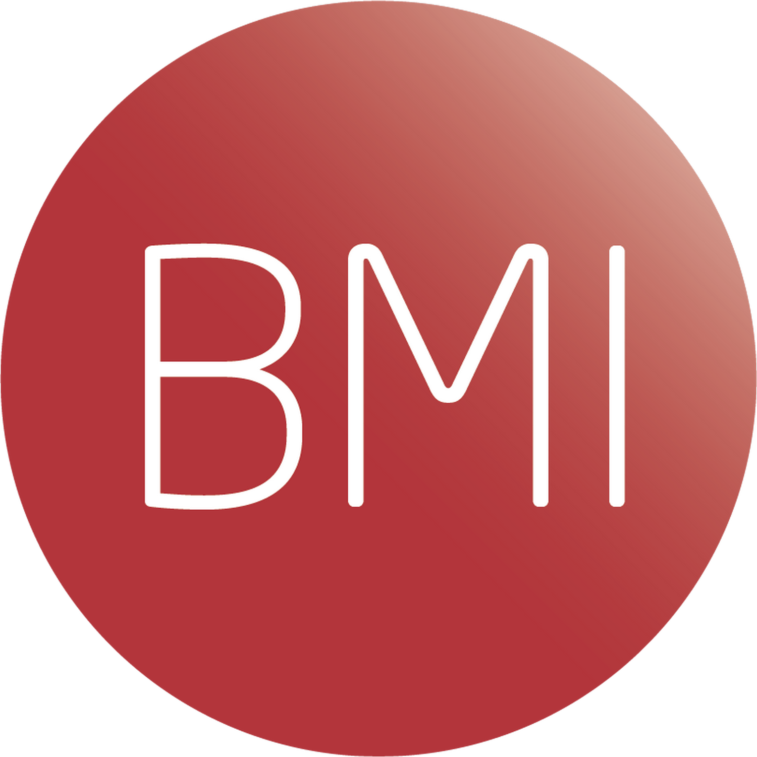 Rode cirkel met witte tekst 'BMI'.