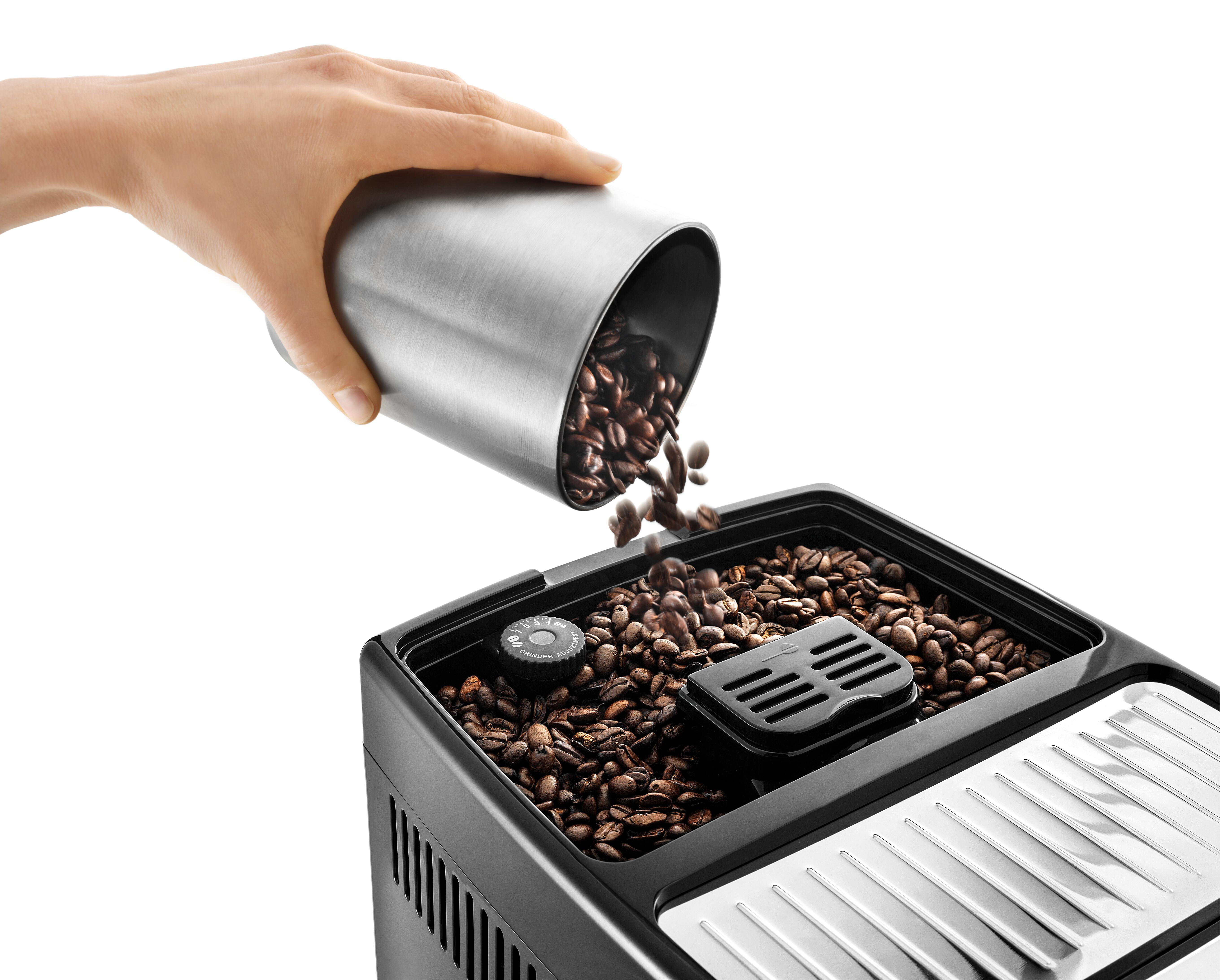 DE LONGHI ECAM350.55.B Dinamica Cappuccino Kaffeevollautomat (Schwarz, 15 bar, integrierter Milchbehälter)