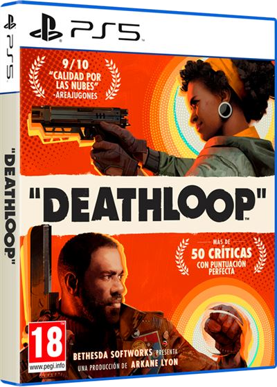 Portada de videojuego. Mujer sosteniendo un arma. Dos figuras.