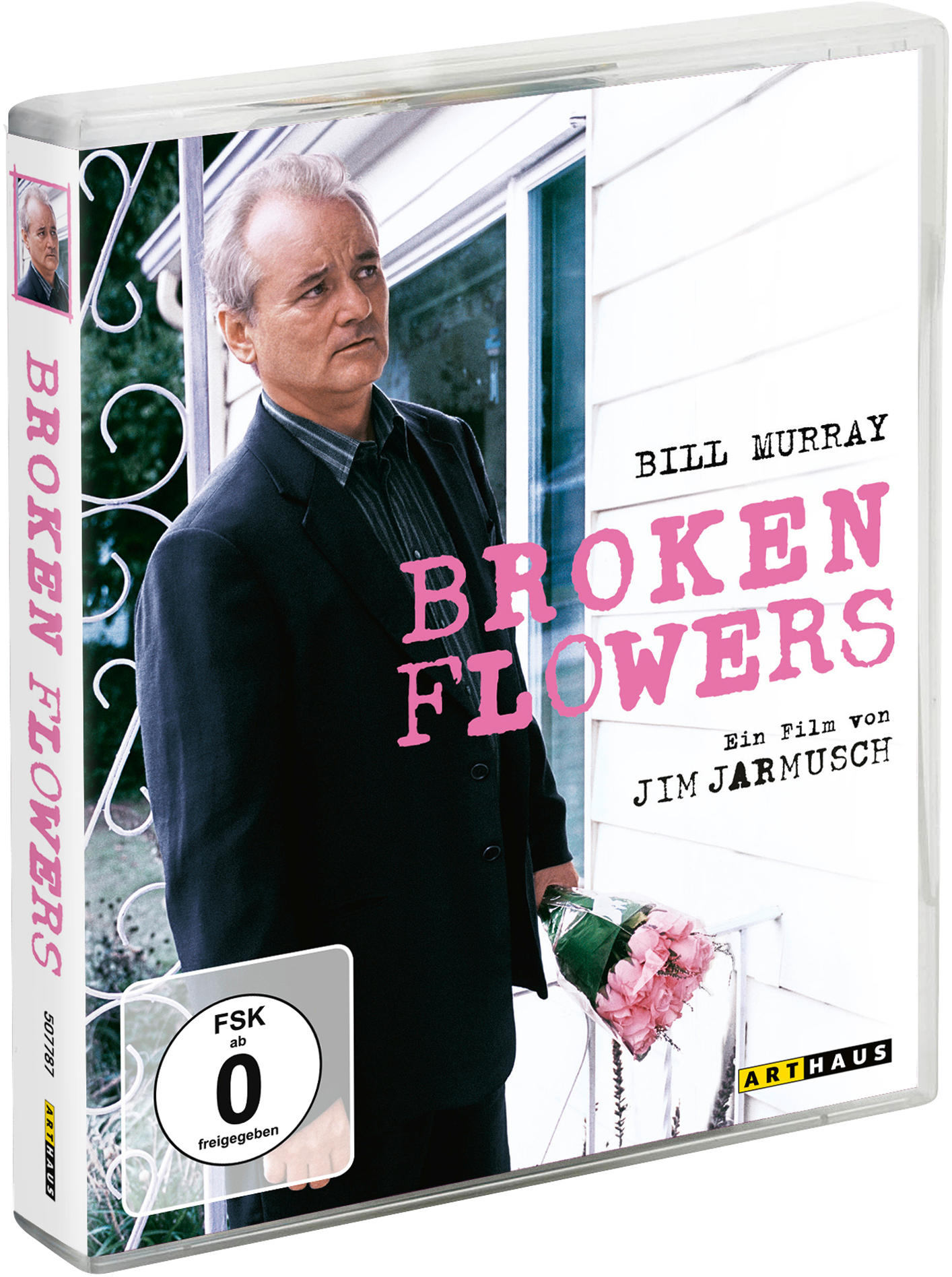 DVD-Cover von 'Broken Flowers' mit Bill Murray. Weißer Hintergrund.