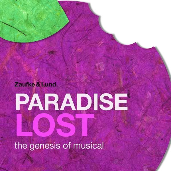 Albumcover, abstraktes Design mit Lila und Grün, und weißer Text, 'Paradise Lost'.