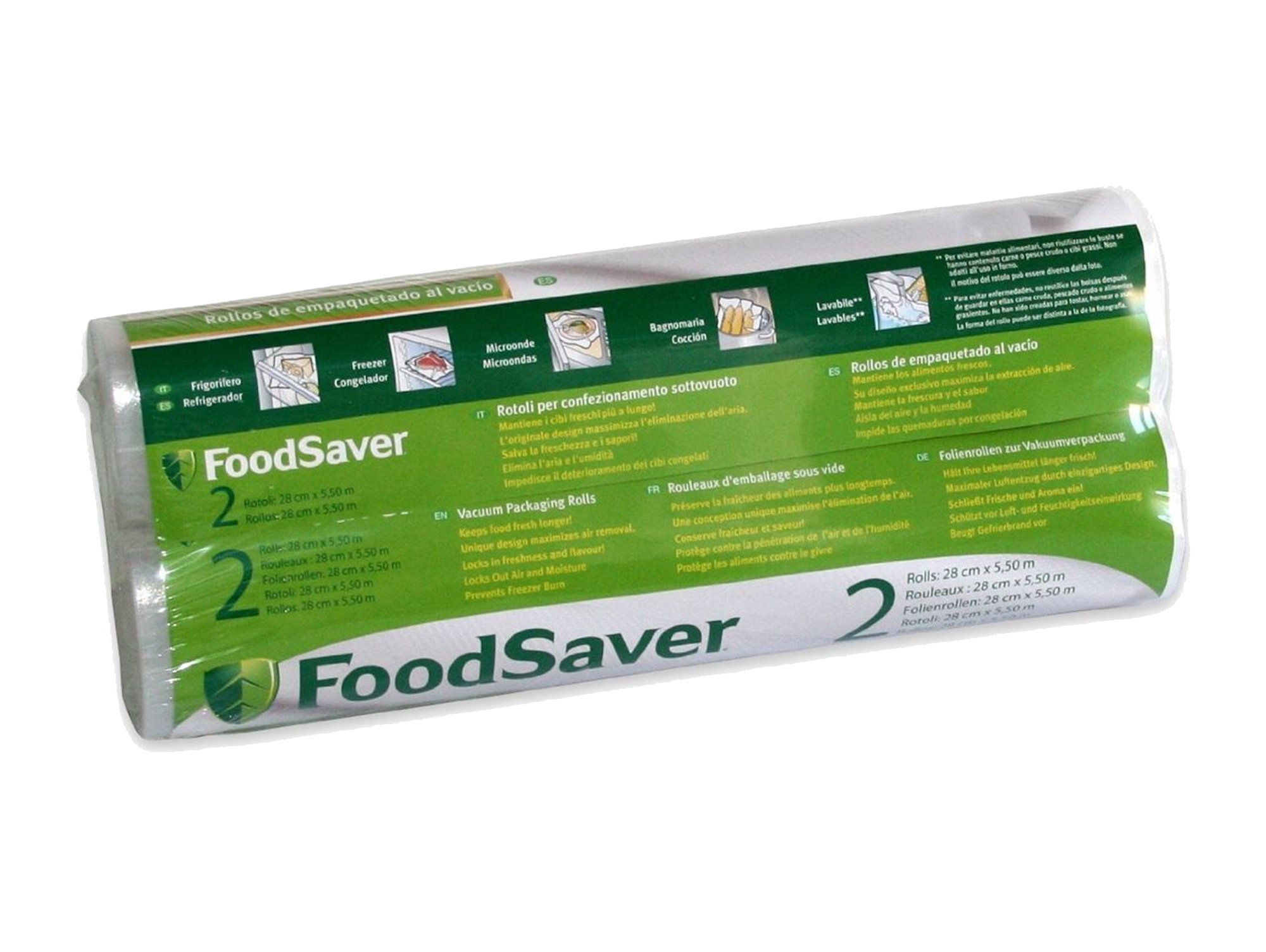 Pack de rollos de envasado - FoodSaver FSR 2802-I-065, 2 unidades, 28cm